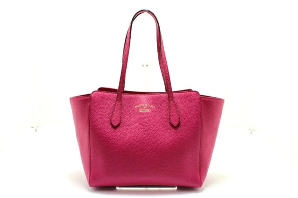 Gucci Swing Tote Bag Pink Leather